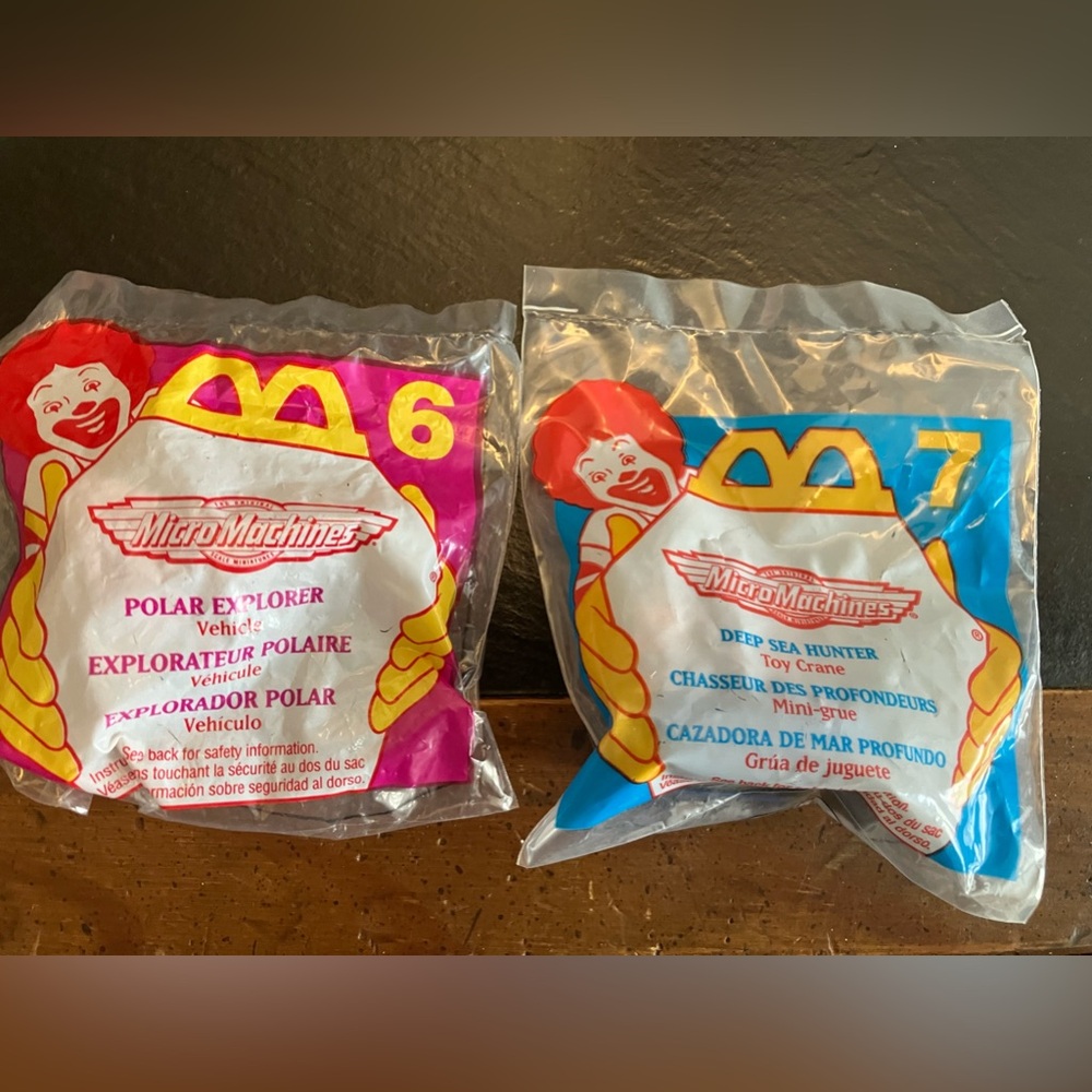 1996 McDonald's Micro Machine # 6 & 7 Included New Sealed Packaging.